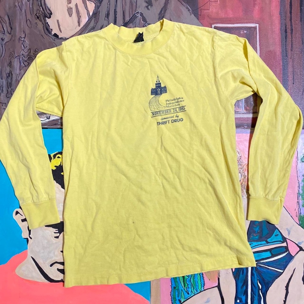 Vintage 80s 1985 Philadelphia Marathon Long Sleeve T Shirt